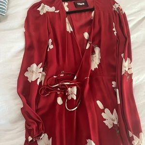 Reformation red floral mini dress